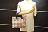 Authentic BURBERRY BLUE LABEL Vintage Check Hand Tote Bag Purse Nylon Pink 4355K