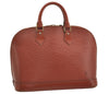 Authentic Louis Vuitton Epi Alma PM Hand Bag Brown M52143 LV 4356J