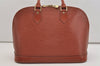 Authentic Louis Vuitton Epi Alma PM Hand Bag Brown M52143 LV 4356J