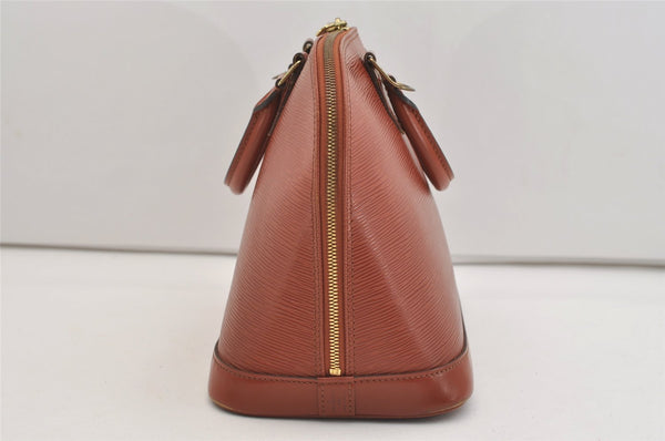 Authentic Louis Vuitton Epi Alma PM Hand Bag Brown M52143 LV 4356J