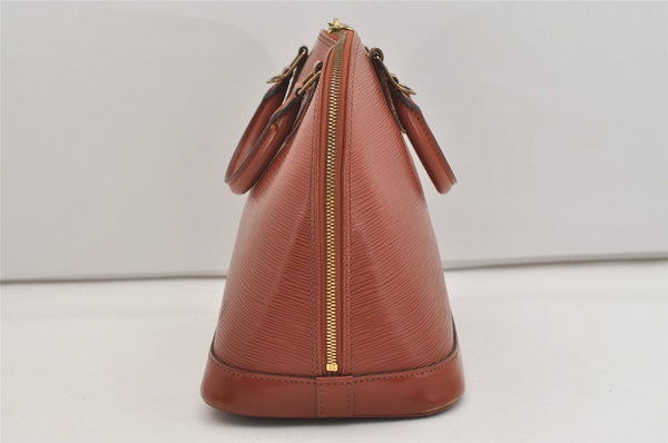 Authentic Louis Vuitton Epi Alma PM Hand Bag Brown M52143 LV 4356J