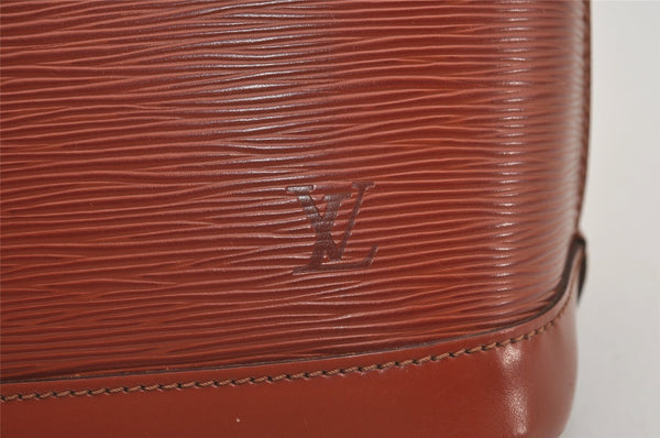 Authentic Louis Vuitton Epi Alma PM Hand Bag Brown M52143 LV 4356J