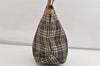 Authentic BURBERRY BLUE LABEL Check Shoulder Tote Bag Nylon Leather Brown 4356K