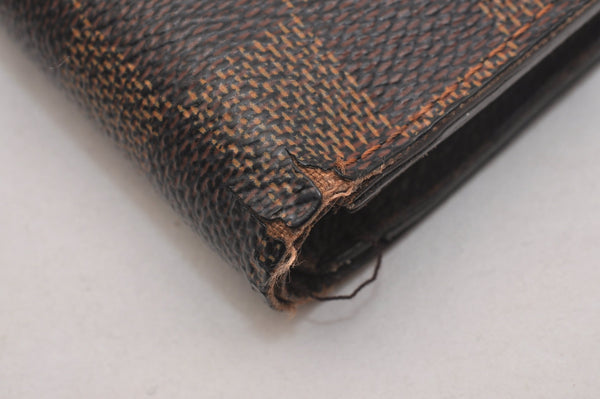 Auth Louis Vuitton Damier Porte Billet Carte Credit Monnaie N61665 Wallet 4357J