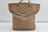 Authentic GUCCI Shoulder Tote Bag GG Canvas Leather 0011098 Brown Junk 4360K
