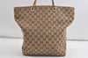 Authentic GUCCI Shoulder Tote Bag GG Canvas Leather 0011098 Brown Junk 4360K