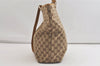 Authentic GUCCI Shoulder Tote Bag GG Canvas Leather 0011098 Brown Junk 4360K