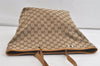 Authentic GUCCI Shoulder Tote Bag GG Canvas Leather 0011098 Brown Junk 4360K