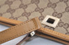 Authentic GUCCI Shoulder Tote Bag GG Canvas Leather 0011098 Brown Junk 4360K