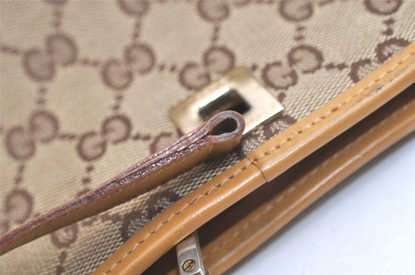 Authentic GUCCI Shoulder Tote Bag GG Canvas Leather 0011098 Brown Junk 4360K