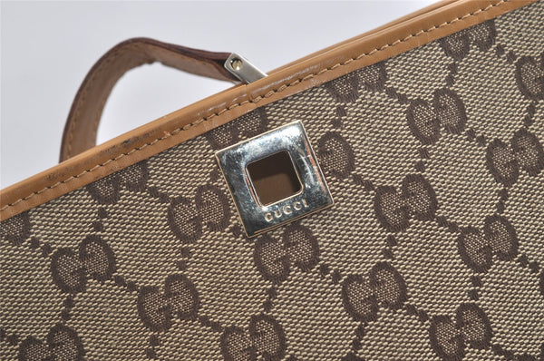 Authentic GUCCI Shoulder Tote Bag GG Canvas Leather 0011098 Brown Junk 4360K