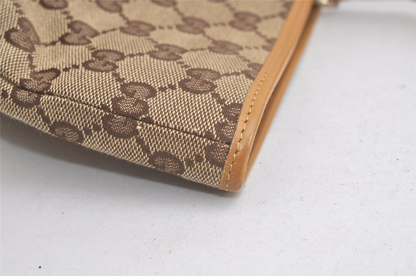 Authentic GUCCI Shoulder Tote Bag GG Canvas Leather 0011098 Brown Junk 4360K