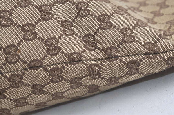 Authentic GUCCI Shoulder Tote Bag GG Canvas Leather 0011098 Brown Junk 4360K