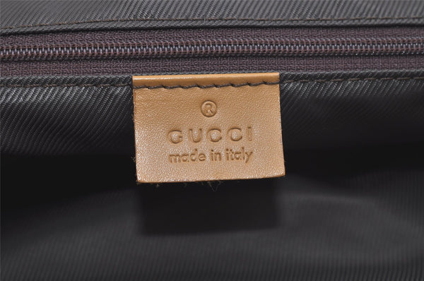 Authentic GUCCI Shoulder Tote Bag GG Canvas Leather 0011098 Brown Junk 4360K