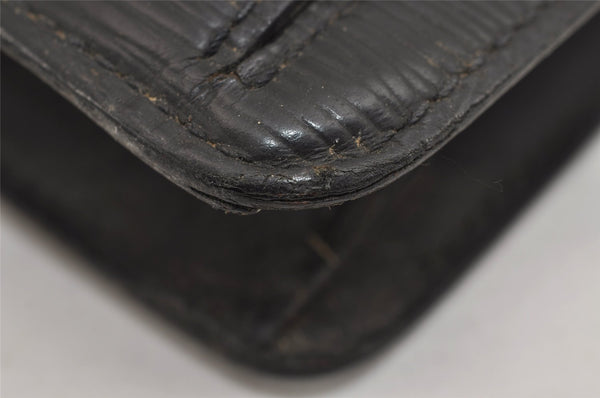 Authentic Louis Vuitton Epi Sellier Dragonne Clutch Bag Black M52612 Junk 4361J