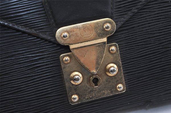 Authentic Louis Vuitton Epi Sellier Dragonne Clutch Bag Black M52612 Junk 4361J