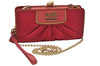 Authentic COACH Vintage Chain Long Wallet Purse Satin Leather Pink 4362J