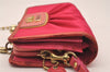 Authentic COACH Vintage Chain Long Wallet Purse Satin Leather Pink 4362J