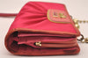 Authentic COACH Vintage Chain Long Wallet Purse Satin Leather Pink 4362J