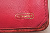 Authentic COACH Vintage Chain Long Wallet Purse Satin Leather Pink 4362J