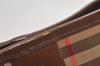 Authentic Burberrys Nova Check Canvas Leather Hand Bag Brown Beige 4363K