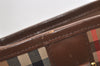 Authentic Burberrys Nova Check Canvas Leather Hand Bag Brown Beige 4363K