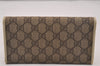 Authentic GUCCI Vintage Long Wallet Purse GG PVC Enamel 203573 Brown 4364J