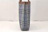 Authentic Burberrys Vintage Check Shoulder Tote Bag PVC Leather Blue 4364K