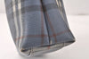 Authentic Burberrys Vintage Check Shoulder Tote Bag PVC Leather Blue 4364K