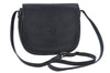 Authentic Burberrys Vintage Leather Shoulder Cross Body Bag Purse Black 4365J