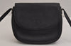 Authentic Burberrys Vintage Leather Shoulder Cross Body Bag Purse Black 4365J