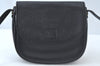 Authentic Burberrys Vintage Leather Shoulder Cross Body Bag Purse Black 4365J