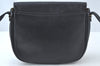 Authentic Burberrys Vintage Leather Shoulder Cross Body Bag Purse Black 4365J