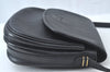Authentic Burberrys Vintage Leather Shoulder Cross Body Bag Purse Black 4365J