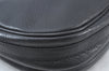 Authentic Burberrys Vintage Leather Shoulder Cross Body Bag Purse Black 4365J