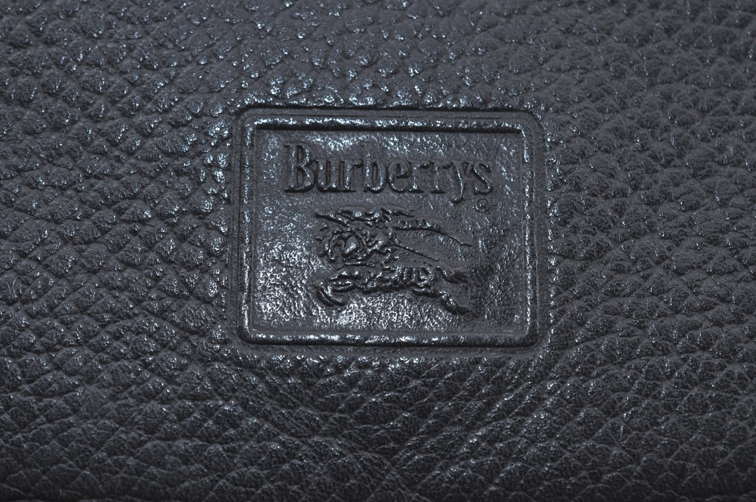 Authentic Burberrys Vintage Leather Shoulder Cross Body Bag Purse Black 4365J
