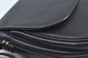 Authentic Burberrys Vintage Leather Shoulder Cross Body Bag Purse Black 4365J