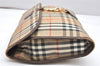 Authentic Burberrys Vintage Nova Check Documents Case Canvas Leather Beige 4365K