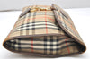 Authentic Burberrys Vintage Nova Check Documents Case Canvas Leather Beige 4365K