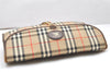 Authentic Burberrys Vintage Nova Check Documents Case Canvas Leather Beige 4365K