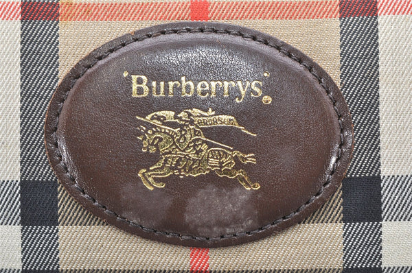 Authentic Burberrys Vintage Nova Check Documents Case Canvas Leather Beige 4365K