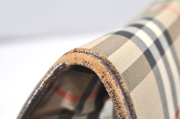Authentic Burberrys Vintage Nova Check Documents Case Canvas Leather Beige 4365K