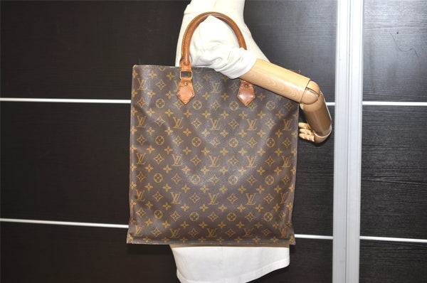 Authentic Louis Vuitton Monogram Sac Plat Hand Tote Bag M51140 LV 4367I