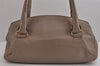 Authentic Salvatore Ferragamo Gancini Leather Shoulder Hand Tote Bag Brown 4367J