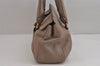 Authentic Salvatore Ferragamo Gancini Leather Shoulder Hand Tote Bag Brown 4367J