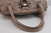 Authentic Salvatore Ferragamo Gancini Leather Shoulder Hand Tote Bag Brown 4367J