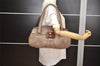 Authentic Salvatore Ferragamo Gancini Leather Shoulder Hand Tote Bag Brown 4367J