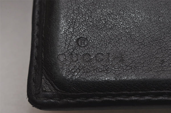 Authentic GUCCI Bifold Wallet Purse GG Canvas Leather 181671 Black 4368J