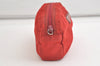 Authentic PRADA Vintage Nylon Tessuto Leather Pouch Purse Red 4368K