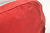 Authentic PRADA Vintage Nylon Tessuto Leather Pouch Purse Red 4368K